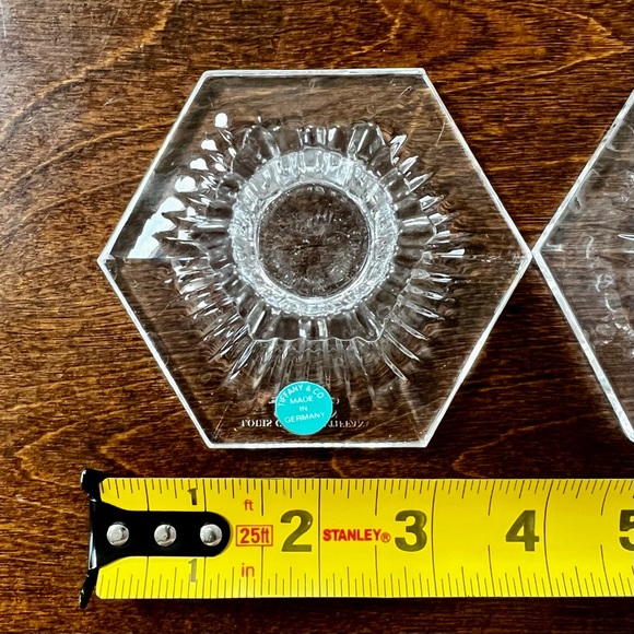 Tiffany & Co. 1992 Lotus Comfort Collection Candlestick Holders Fine Crystal Set - Picture 8 of 8